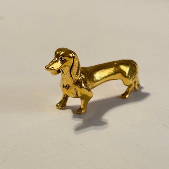 Other - BG7-miniature brass metal dachshund dog hotdog animal figurine